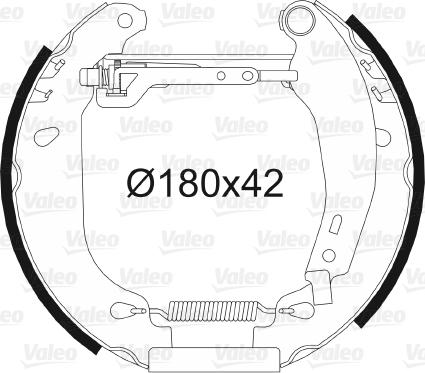 Valeo 554833 - Комплект гальм, барабанний механізм autocars.com.ua