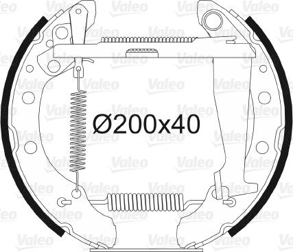 Valeo 554839 - Комплект тормозных колодок, барабанные autodnr.net