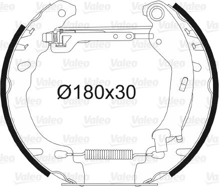 Valeo 554850 - Комплект тормозных колодок, барабанные autodnr.net