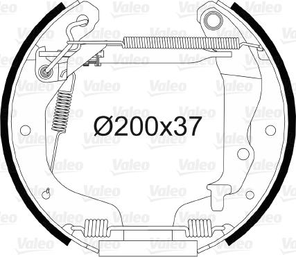 Valeo 554874 - Комплект гальм, барабанний механізм autocars.com.ua