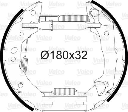 Valeo 554875 - Комплект тормозных колодок, барабанные avtokuzovplus.com.ua