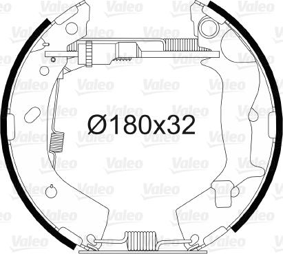 Valeo 554884 - Комплект гальм, барабанний механізм autocars.com.ua