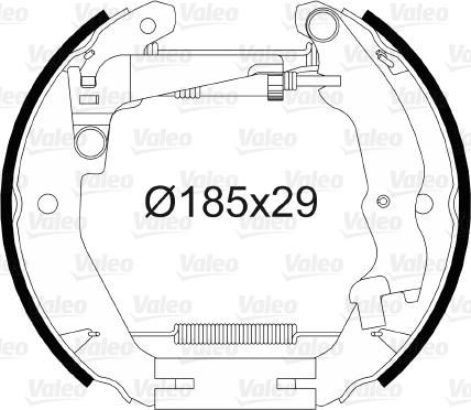 Valeo 554899 - Комплект тормозных колодок, барабанные avtokuzovplus.com.ua