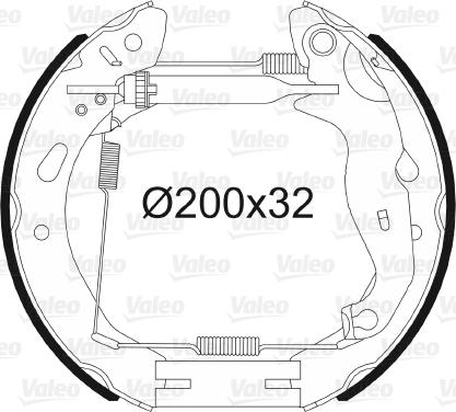 Valeo 554903 - Комплект тормозных колодок, барабанные avtokuzovplus.com.ua