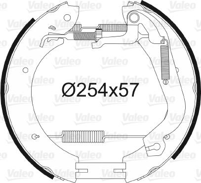 Valeo 554907 - Комплект тормозных колодок, барабанные autodnr.net