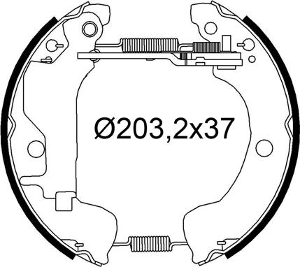 Valeo 554922 - Комплект тормозных колодок, барабанные avtokuzovplus.com.ua