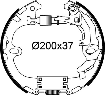 Valeo 554981 - Комплект гальм, барабанний механізм autocars.com.ua