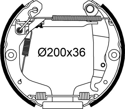 Valeo 554986 - Комплект гальм, барабанний механізм autocars.com.ua