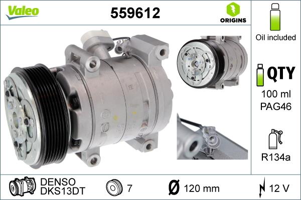 Valeo 559612 - Компрессор кондиционера avtokuzovplus.com.ua