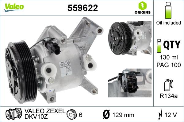 Valeo 559622 - Компрессор кондиционера avtokuzovplus.com.ua