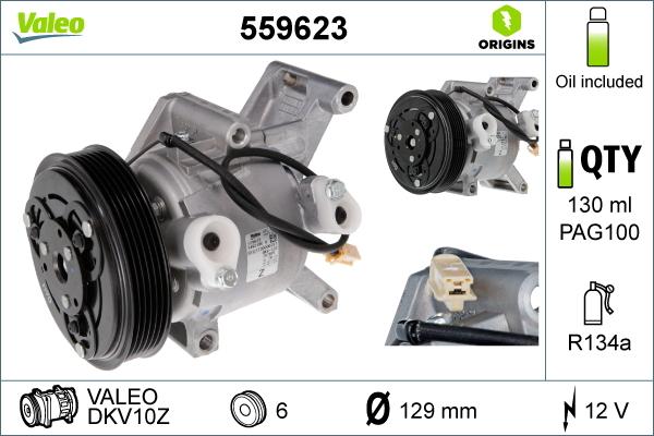 Valeo 559623 - Компрессор кондиционера avtokuzovplus.com.ua