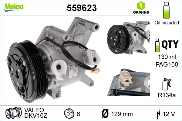 VALEO 559623 - Компресор, кондиціонер autocars.com.ua