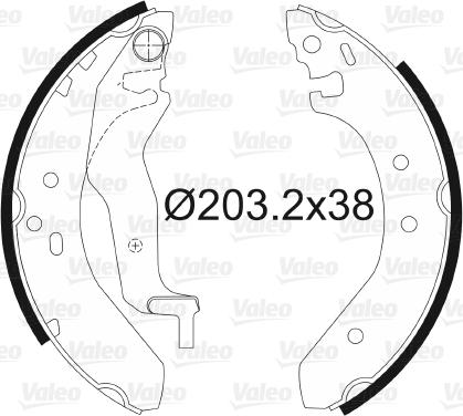 Valeo 562087 - Комплект тормозных колодок, барабанные autodnr.net