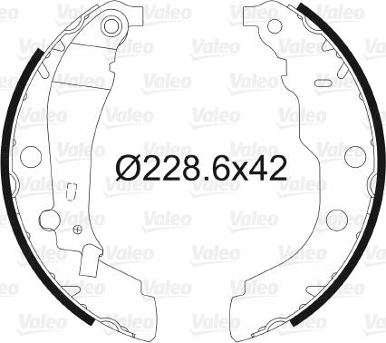 Valeo 562628 - Комплект тормозных колодок, барабанные autodnr.net