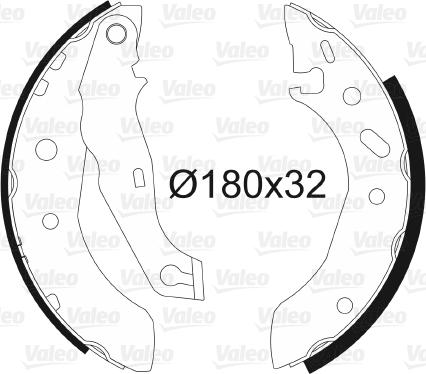 Valeo 562635 - Комплект тормозных колодок, барабанные autodnr.net