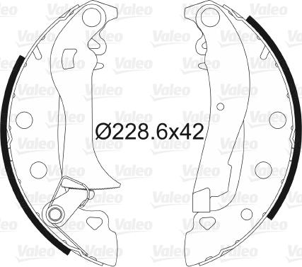 Valeo 562764 - Комплект тормозных колодок, барабанные avtokuzovplus.com.ua