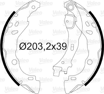 Valeo 564006 - Комплект тормозных колодок, барабанные autodnr.net