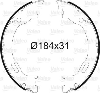 Valeo 564010 - Комплект тормозов, ручник, парковка autodnr.net
