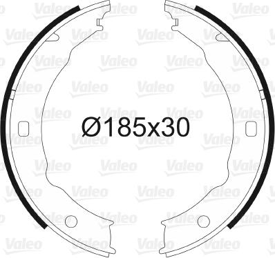 Valeo 564018 - Комплект тормозов, ручник, парковка autodnr.net