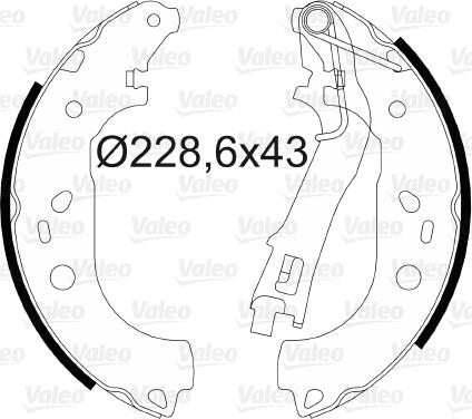 Valeo 564085 - Комплект гальм, барабанний механізм autocars.com.ua