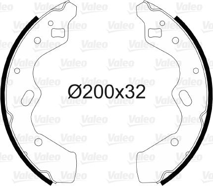 Valeo 564093 - Комплект тормозных колодок, барабанные autodnr.net