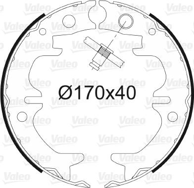 Valeo 564179 - Комплект тормозов, ручник, парковка autodnr.net