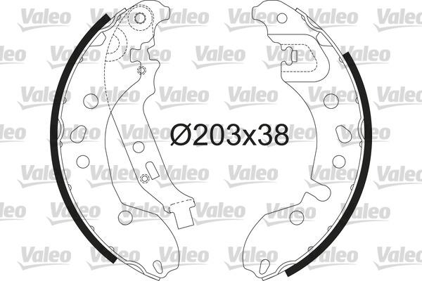Valeo 564209 - Комплект тормозных колодок, барабанные autodnr.net