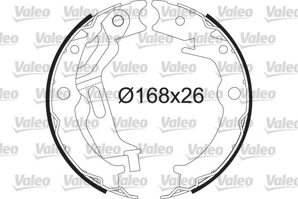 Valeo 564232 - Комплект гальм, барабанний механізм autocars.com.ua
