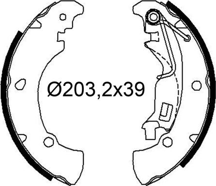 Valeo 564250 - Комплект тормозных колодок, барабанные autodnr.net