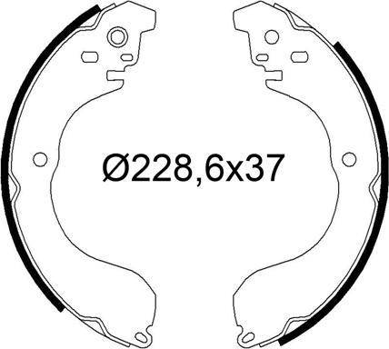 VALEO 564296 - Комплект гальм, барабанний механізм autocars.com.ua