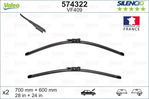 Valeo 574322 - Щітка склоочисника autocars.com.ua