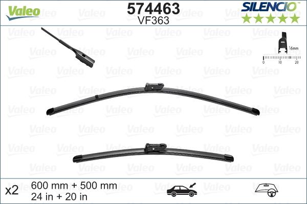 Valeo 574463 - Щітка склоочисника autocars.com.ua