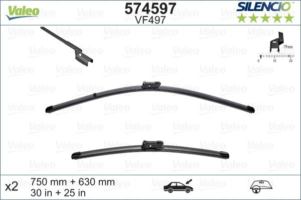 Valeo 574597 - Щітка склоочисника autocars.com.ua