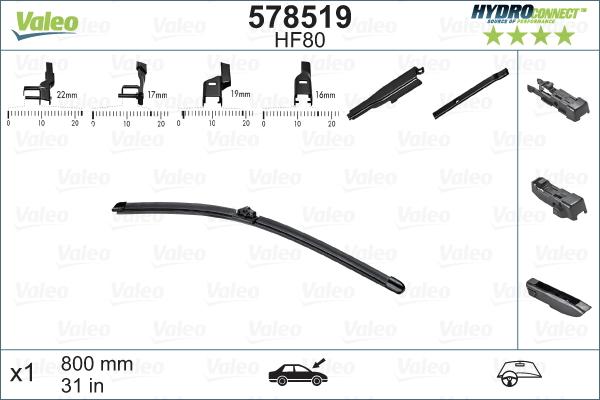 Valeo 578519 - Щетка стеклоочистителя autodnr.net