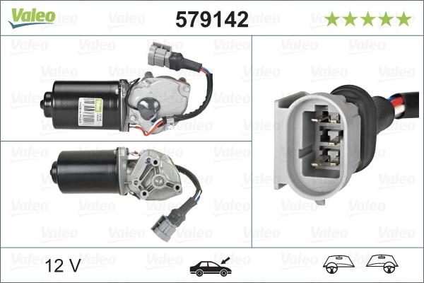 VALEO 579142 - Двигун склоочисника autocars.com.ua