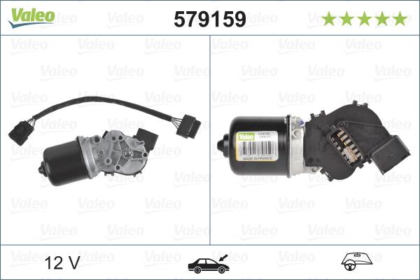 Valeo 579159 - Двигун склоочисника autocars.com.ua