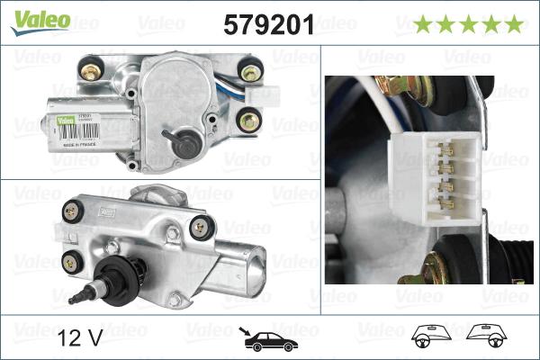 VALEO 579201 - Двигун склоочисника autocars.com.ua