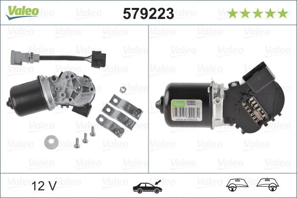 Valeo 579223 - Двигун склоочисника autocars.com.ua