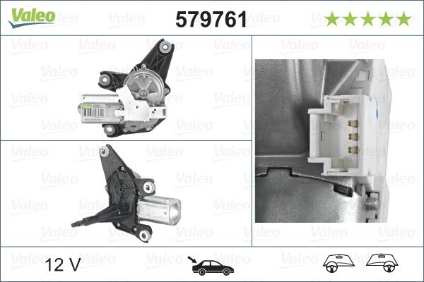 Valeo 579761 - Двигун склоочисника autocars.com.ua