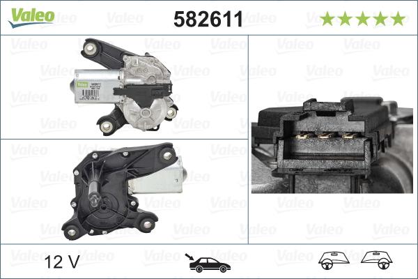 VALEO 582611 - Двигун склоочисника autocars.com.ua