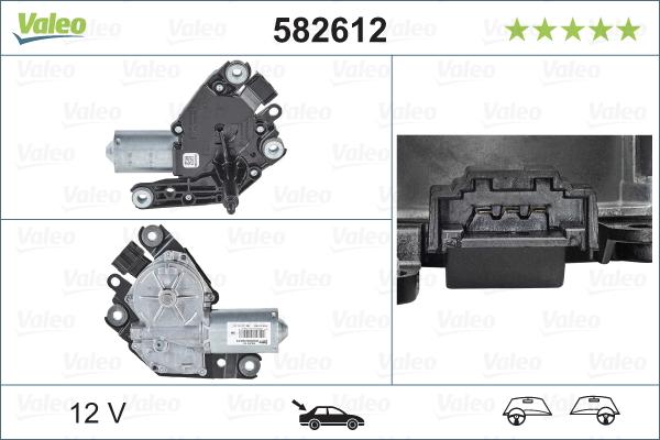 Valeo 582612 - Двигун склоочисника autocars.com.ua