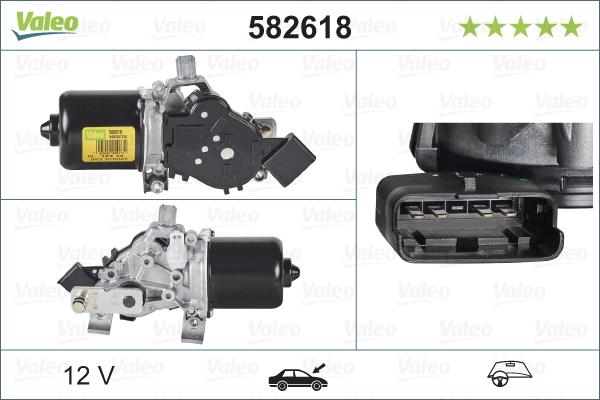 VALEO 582618 - Двигун склоочисника autocars.com.ua