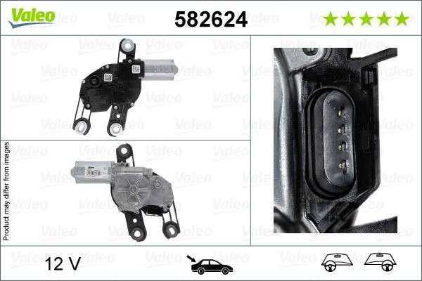 VALEO 582624 - Двигун склоочисника autocars.com.ua