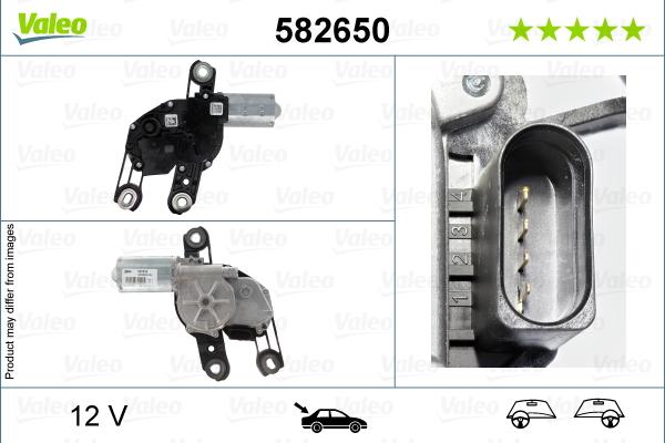 VALEO 582650 - Двигун склоочисника autocars.com.ua