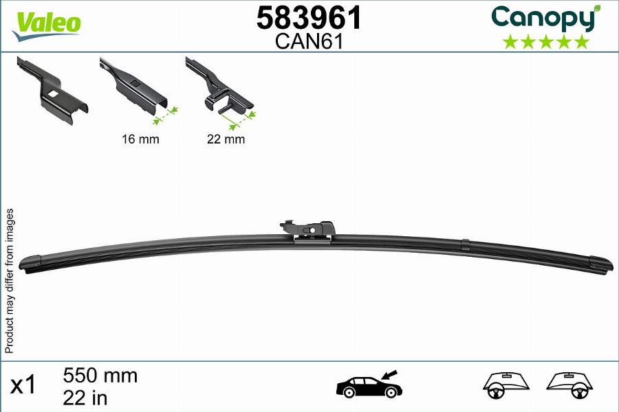 Valeo 583961 - Щітка склоочисника autocars.com.ua