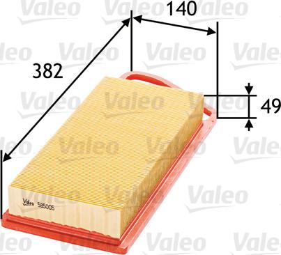 Valeo 585005 - Воздушный фильтр autodnr.net