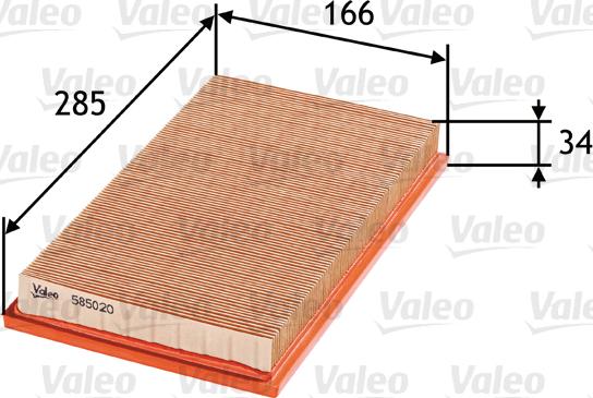 Valeo 585020 - Воздушный фильтр autodnr.net