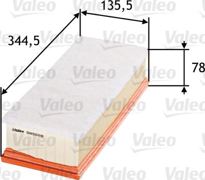 Valeo 585028 - Повітряний фільтр autocars.com.ua