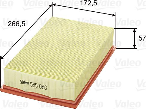 Valeo 585068 - Воздушный фильтр autodnr.net