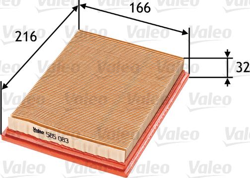 Valeo 585083 - Воздушный фильтр autodnr.net